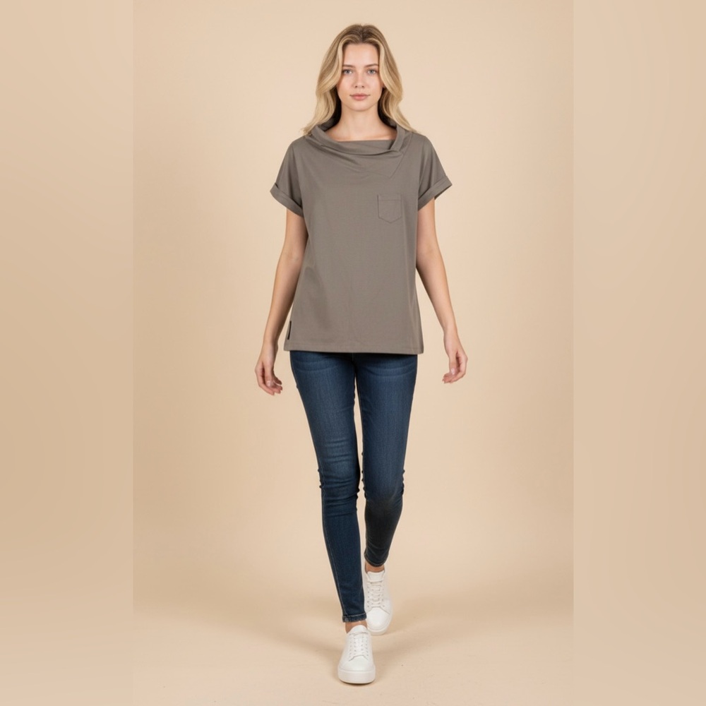 Prada Gray Short Sleeve Women's Tee, pre-owned, size L